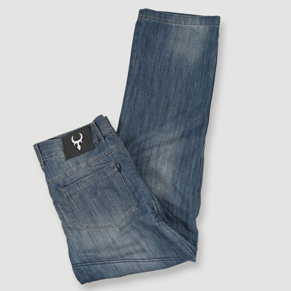 Bull-it Aramid Motorcycle Jeans Mens 38L 35" Inseam Blue Padded Covec Reinforced